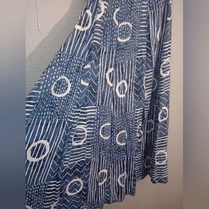 Blue and White Patterned Skirt
